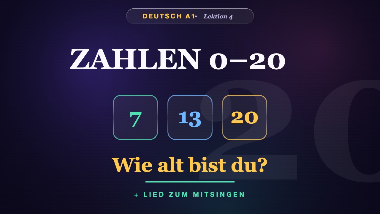 Deutsch lernen A1: Zahlen 0–20 & Alter | Wie alt bist du?